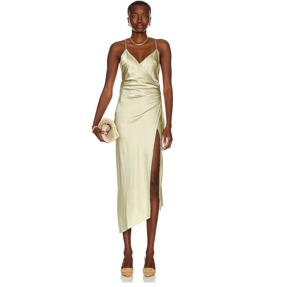 Ser.o.ya Emma Midi silk Evening Dress in Sage in Size Small - Picture 6 of 7